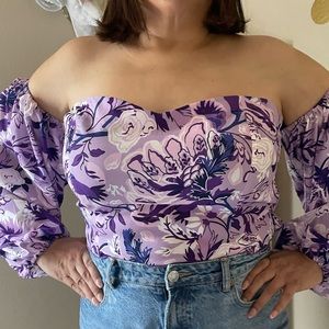 Shein Curve Floral Crop Top